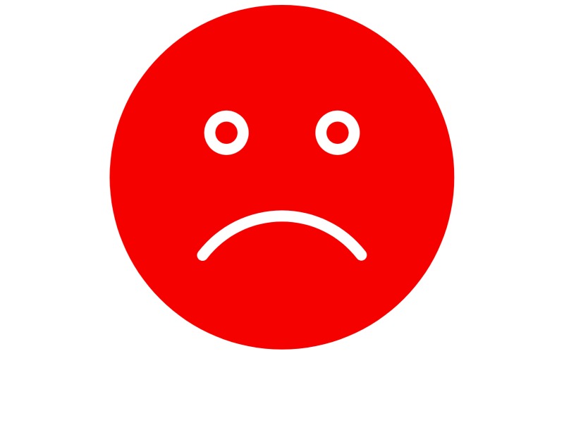Roter, trauriger Smiley.