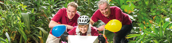 A team at the soapbox race in the Tropical Islands rainforest