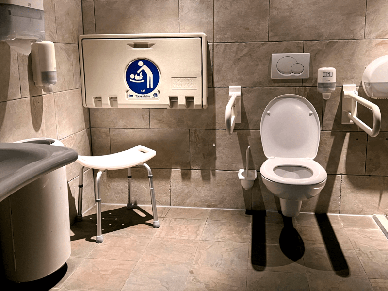 Barrier-free bathroom from the inside